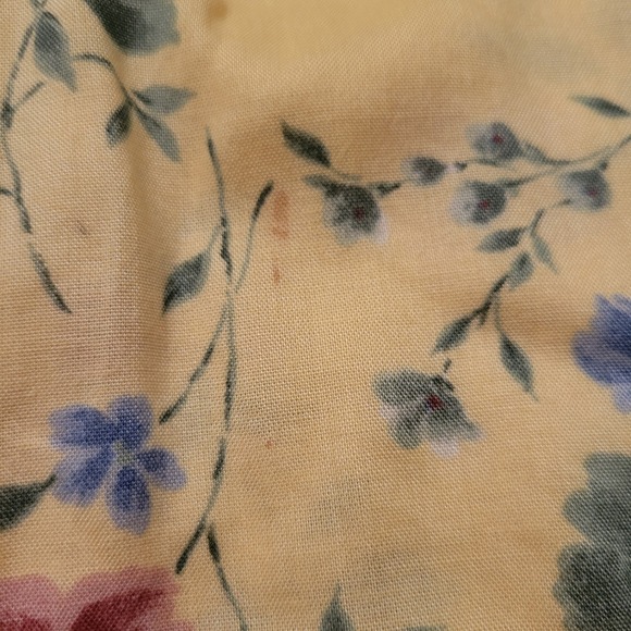 Erika M Yellow Floral Dainty Ditzy Print Cottage Prairie Dress Button Front Chic - Picture 7 of 10